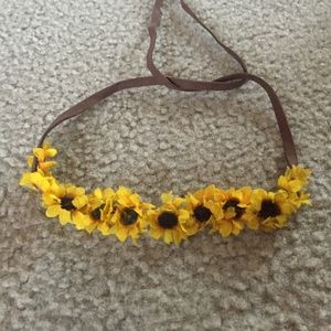 Daisy & Tan Suede Festival Headband / Choker