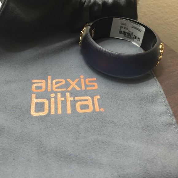 NWT Alexis Bittar sea blue bangle & gold accents.