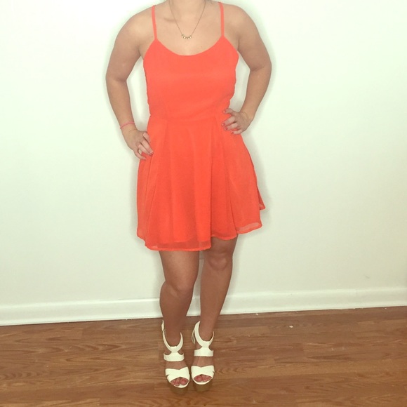 Orangey red dress
