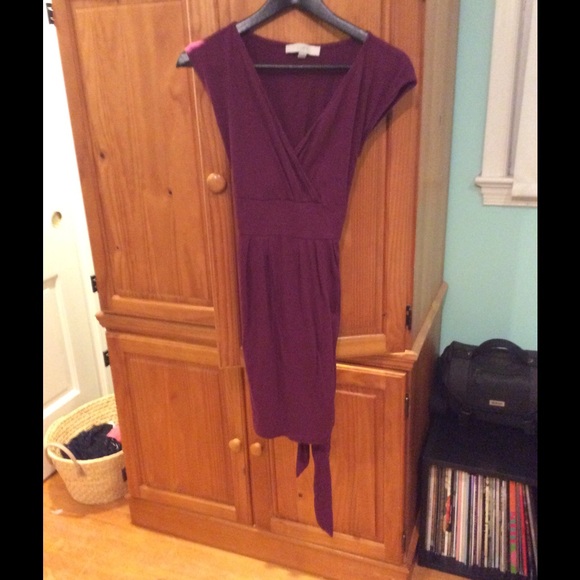 Ann Taylor LOFT Berry colored wrap dress