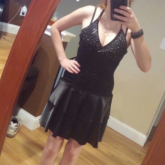Black ruffly dress