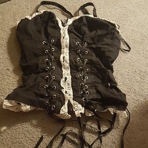 Hot topic zipper up corset top