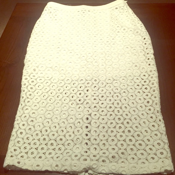 White eyelet see through high waisted skirt!!!