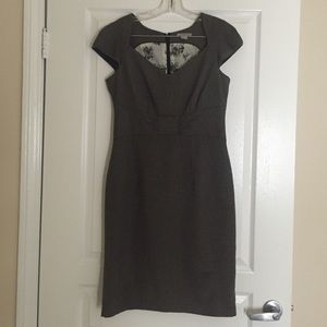 H&M brown checkered work dress with lining