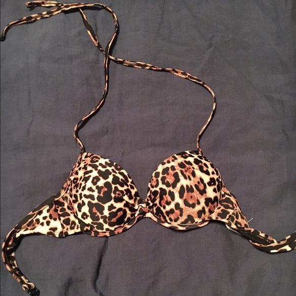 Leopard print bra bikini top