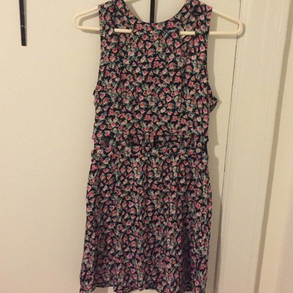 Floral dress with cut outs