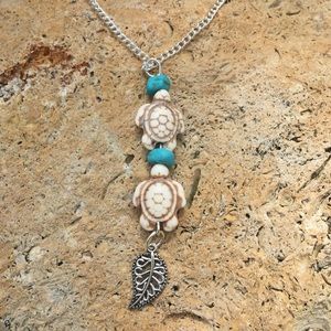Silver handmade turtle necklace