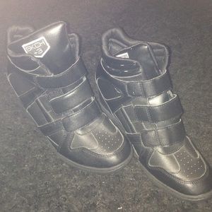 Black Wedge Sneakers