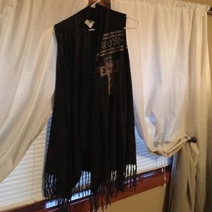 Long Aztec fringe vest