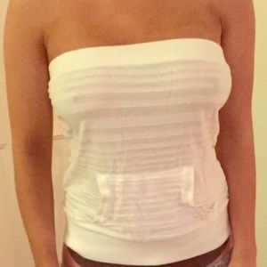 White strapless top