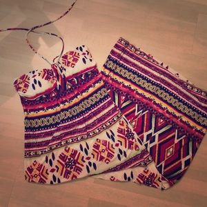 Colorful strapless maxi dress