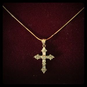 Zales Diamond Cross & 14k gold 18" Necklace