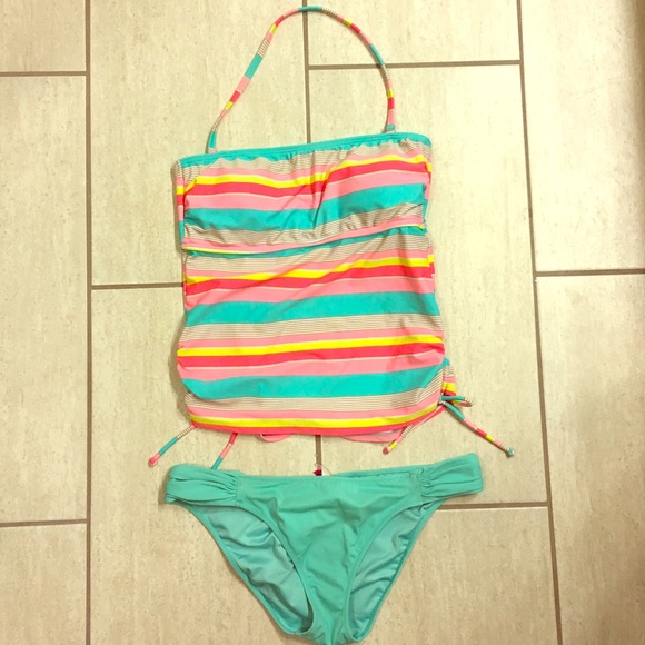 Colorful Striped Tankini