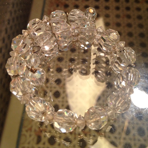 Clear beaded cuff bracelet