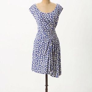 Anthropologie dove print slit dress