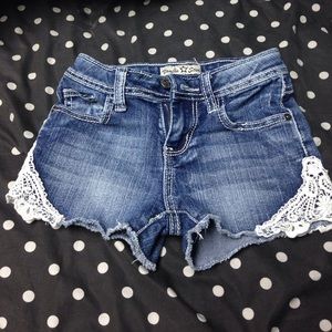 Blue Jean Shorts w Lace