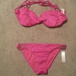Hot Pink Two Piece Swimsuit