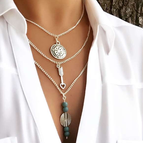 Handmade multi layer necklace made by me.