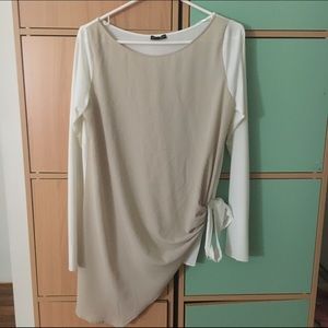 ZARA: white and cream formal top