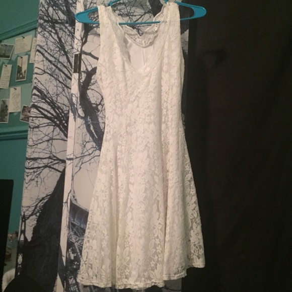 White lace skater skirt