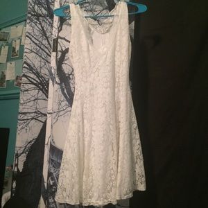 White lace skater skirt