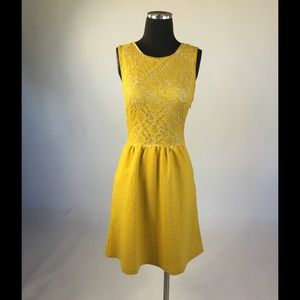 Anthropologie Lemon and Lace Dress