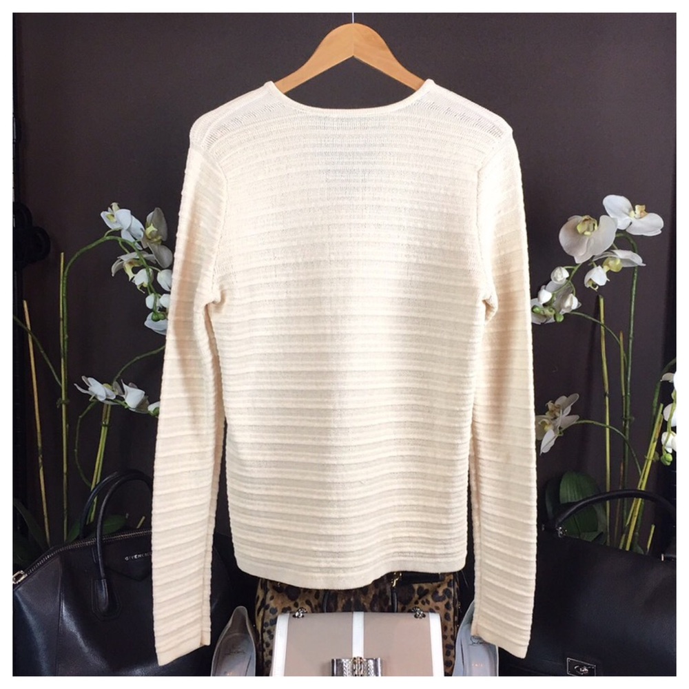 THE ROW Cream Ribbed Tunic Top - Picture 4 of 6