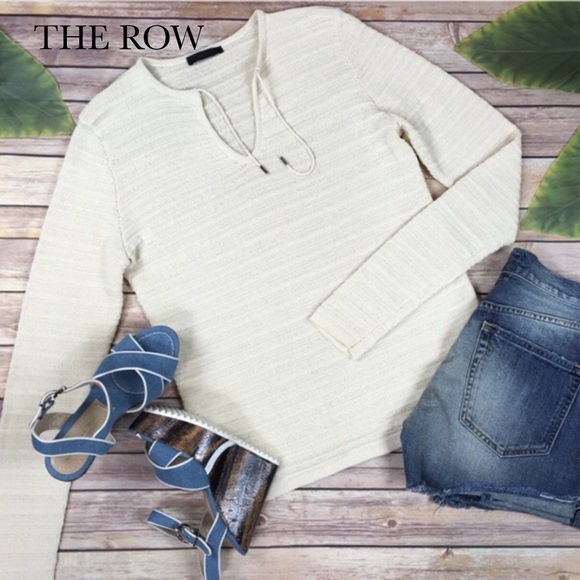 The Row Tops - THE ROW Cream Ribbed Tunic Top