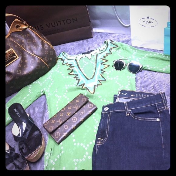 BCBG sheer tunic