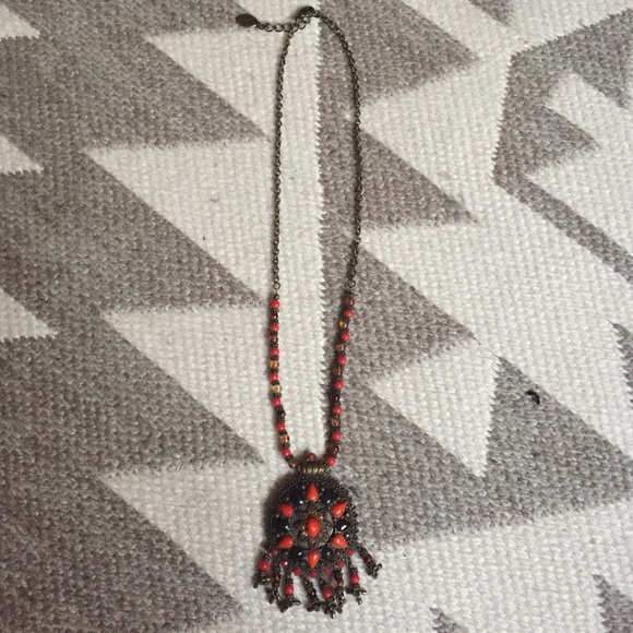 Vintage beaded & stone necklace