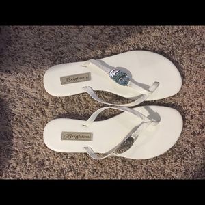 White leather Brighton sandals