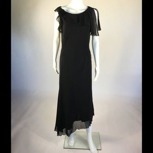 Black flutter sleeve dress