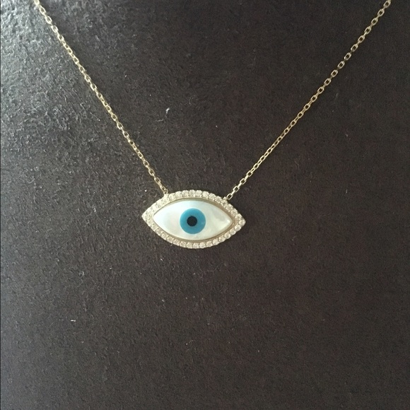 Evil eye mother of pearl pendant - Picture 2 of 3