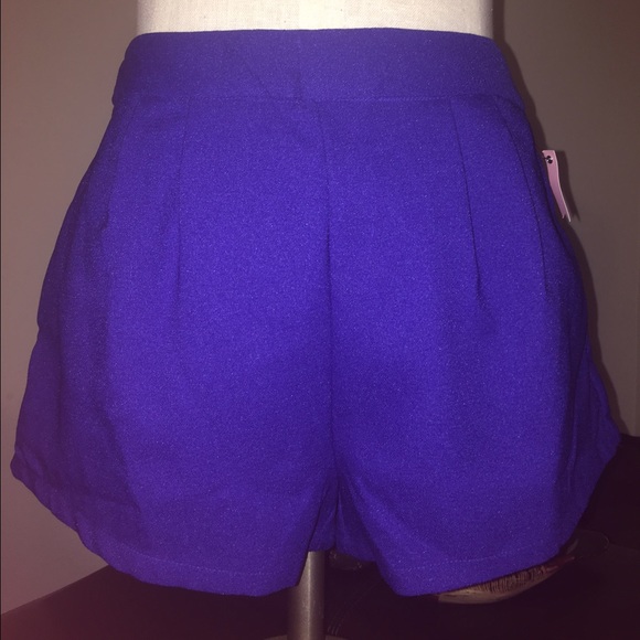 Royal Blue Pleated Shorts