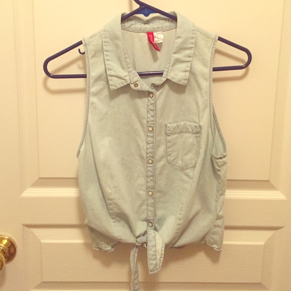 Urban Outfitters Denim Button Down Blouse - Picture 1 of 2