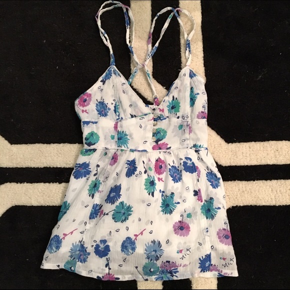 Cute breezy floral tank top with adjustable straps