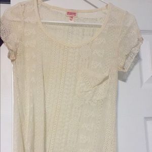 Short sleeve shirt, lace, with front pocket