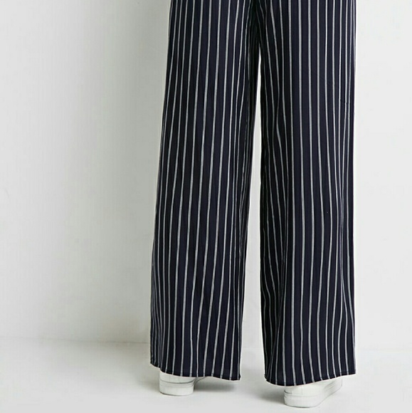 SOLD Forever 21 Navy Striped Wide Leg Pants - Picture 3 of 3