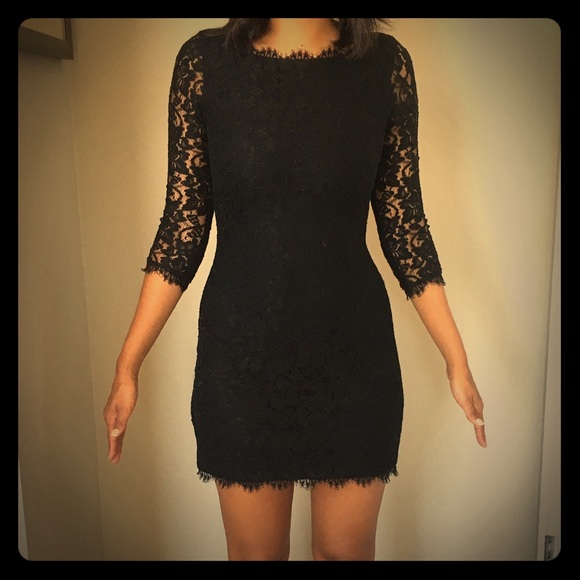 DVF Zarita Lace Dress (Black Size 0)