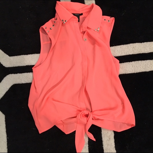 Brand new orange/pink blouse with silver studs!!