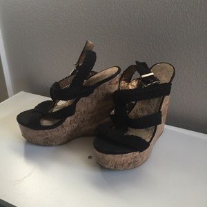 Black Cork Wedges