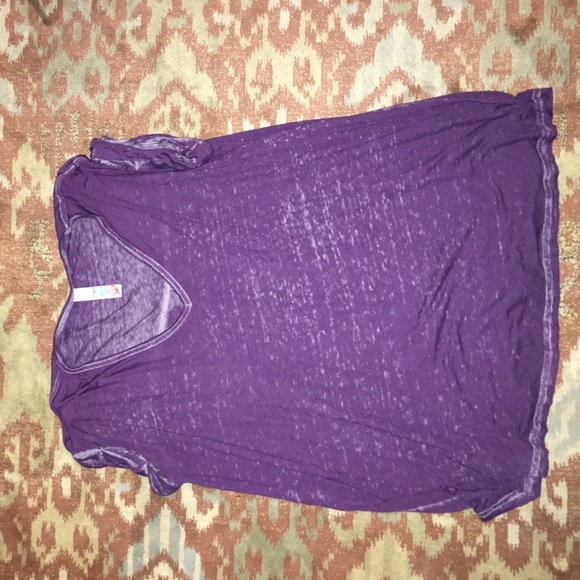 Free People loose purple beach shirt
