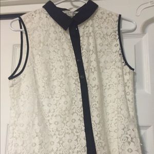 Tank, lace, button up