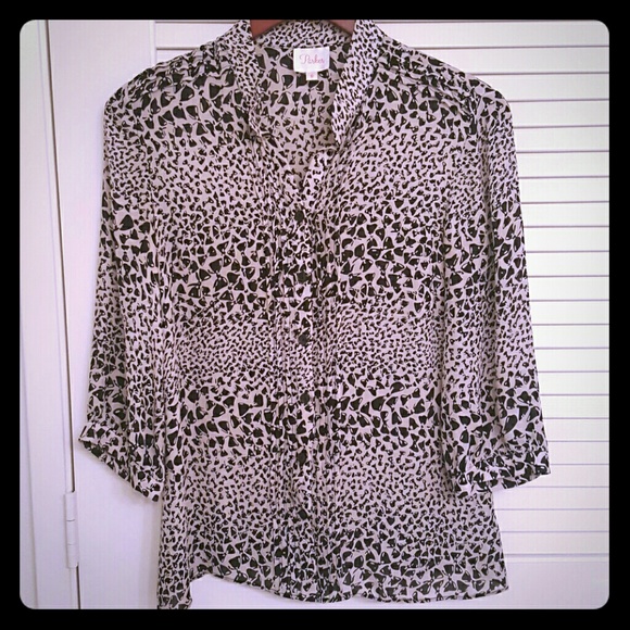 So Cute silk top with ribbons pattern - Picture 1 of 3