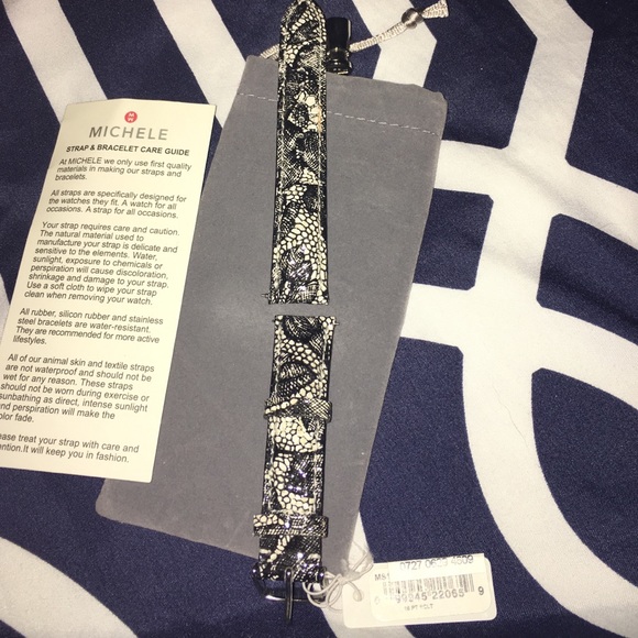 Michele strap Black and white multi-colored 18"
