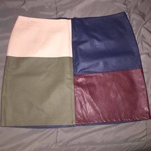 🆕Faux Leather Multi Color skirt