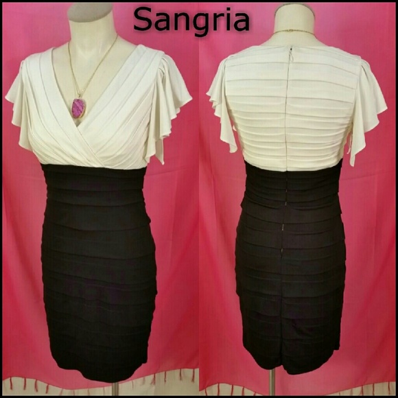 Sangria Stretch Pleat Wrapped Dress - 4