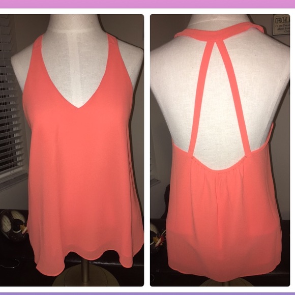 Coral Blouse Tank Top