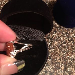 🎁STERLING 💕red goldstone natural stunning