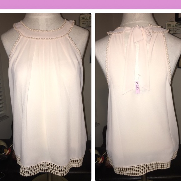 Light Pink Bow Back Blouse